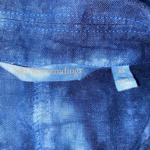 Soft Surroundings Tie Dye Linen Hourglass Silhouette Jacket Coat Pockets - Picture 4 of 6